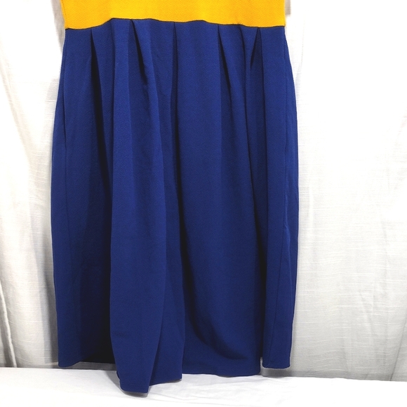 Lularoe Amelia Pleated Color Block Pleated Flowy Midi Dress - Picture 2 of 14